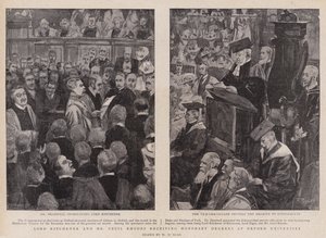 Lord Kitchener en Mr. Cecil Rhodes ontvangen eredoctoraten aan de Universiteit van Oxford