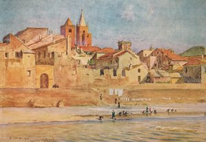 Albenga vanaf de Centa, ca. 1910, 1912 door Walter Frederick Roofe Tyndale