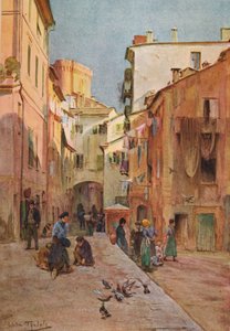 La Piazza, Sestri Levante, ca. 1910, 1912 door Walter Frederick Roofe Tyndale