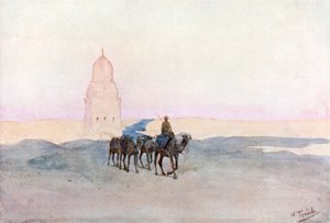 Bij de graven van de kaliefen, Caïro (kleurenlitho) door Walter Frederick Roofe Tyndale