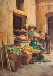 De groentewinkel, ca. 1910, 1912 door Walter Frederick Roofe Tyndale