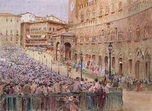 De Palio, Siena door Walter Frederick Roofe Tyndale