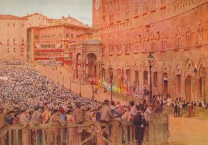 De Palio van Siena, ca. 1900 1913 door Walter Frederick Roofe Tyndale