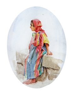 Jonge Arabische Meisje door Walter Frederick Roofe Tyndale