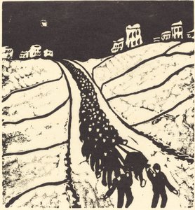 Begrafenis, 1916 door Walter Gramatte