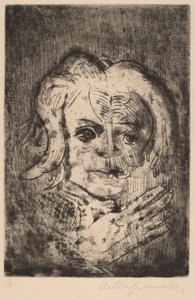 Meisje met hand door Walter Gramatte