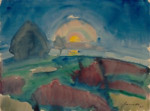 Mondaufgang (auf Hiddensee) door Walter Gramatte