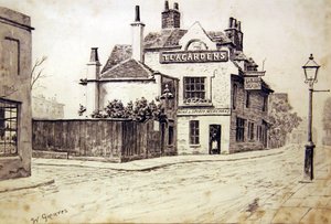 De Zwarte Leeuw, Old Church Street, Chelsea door Walter Greaves