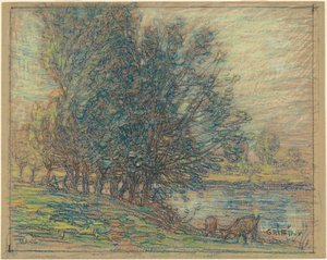 Wilgen, Longpre, Frankrijk door Walter Griffin
