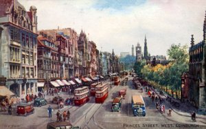 Princes Street, West, Edinburgh door Walter Henry Sweet
