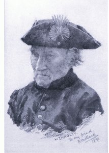 Een Chelsea-pensioengerechtigde, uit onbekende bron (kleur litho)