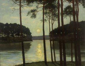 Avondsfeer bij Schlachtensee door Walter Leistikow