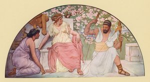 Hercules met het spinnewiel voor koningin Omphale