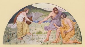 Prometheus waarschuwt Epimetheus tegen Pandora door Walter MacEwen