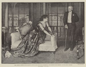 Mevrouw Patrick Campbell (Agnes Ebbsmith) en Meneer Hare (Hertog van St Olpherts) in The Notorious Mrs Ebbsmith, in het Garrick Theatre door Walter Paget