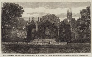 Singleton Abbey, Swansea, de residentie van de heer H H Vivian, MP, bezocht door de Prins en Prinses van Wales door Walter Paget