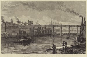 De George Stephenson Eeuwfeest in Newcastle-on-Tyne, de Hoog Niveau Brug