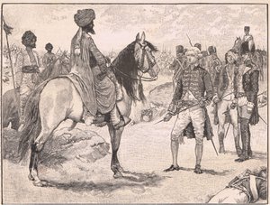 De overgave van Baillie aan Hyder Ali, 1780 door Walter Paget