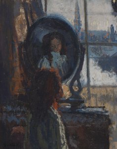 Meisje bij een spiegel, kleine Rachel door Walter Richard Sickert