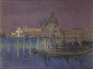 Nocturne: De Dogana en Santa Maria della Salute, Venetië, 1896 door Walter Richard Sickert