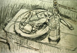 Stilleven met kreeft door Walter Richard Sickert