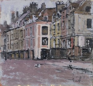 De oude arcades, Dieppe; Les Vieux Arcades, Dieppe, circa 1898-1900 door Walter Richard Sickert