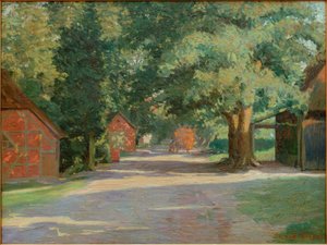 Zomerse dorpsstraat door Walter Rosam