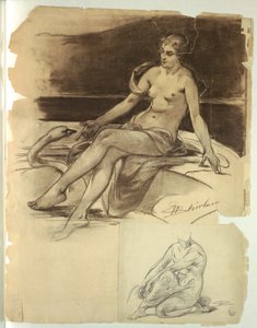 Meisje met Zwaan door Walter Shirlaw