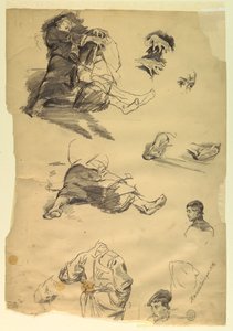 Studies van Figuren voor een Historische Weergave door Walter Shirlaw