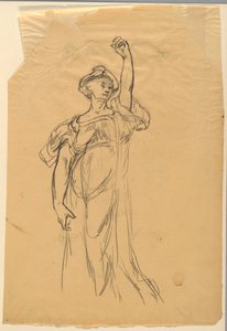 Studie van Figuur met Opgeheven Arm