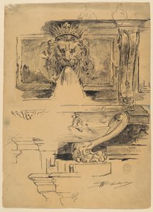 Studie van een fontein, Italië