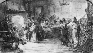 De dorpsdans door Walter Shirlaw