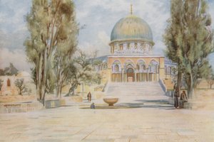 Rotskoepel vanaf de moskee van El Aksa, Jeruzalem