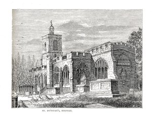 St. Dunstans Stepney. Vanuit een uitzicht genomen in 1803