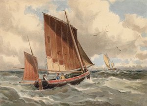 Franse logger op zee door Walter William May