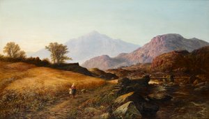 Oogsttijd bij de rivier Lleder, Noord-Wales, 1874
