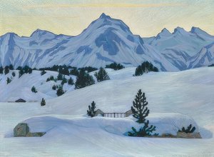 Winterlandschap bij Maloja door Walter von Ruckteschell