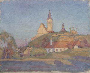 Landschap met kerk