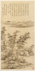 Hoge Bamboe en Verre Bergen, naar Wang Meng, 1694 door Wang Hui