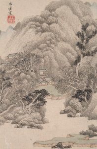 Landschap in de stijl van verschillende oude meesters: Landschap naar Fan Kuan (990 door Wang Jian