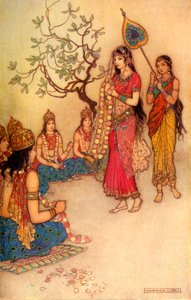 Damayanti kiest een echtgenoot, 1913 door Warwick Goble