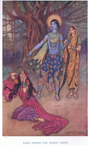 Rama wijst de demon minnaar af door Warwick Goble