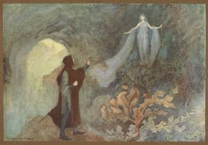 De Fee verschijnt aan de Prins in de Grot, uit Cenerentola door Warwick Goble