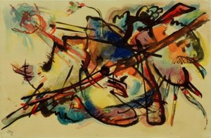 Abstracte compositie (Blauw-goud)