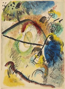Aquarel IX (Met zwarte strepen) door Wassily Kandinsky