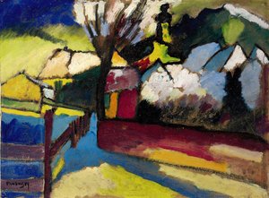Herfstlandschap met een boom door Wassily Kandinsky