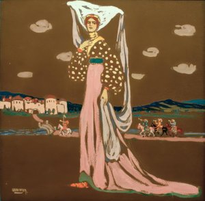 De Nacht, (Wandelende Dame) door Wassily Kandinsky