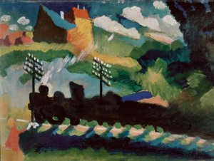 Spoorweg bij Murnau door Wassily Kandinsky