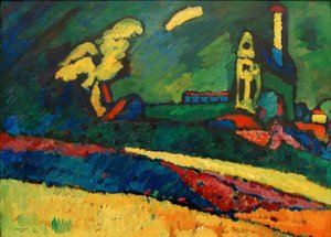 Murnau – Landschap met kerk I door Wassily Kandinsky