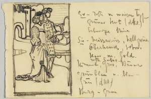 Paar in Middeleeuws Kostuum voor Kasteel door Wassily Kandinsky